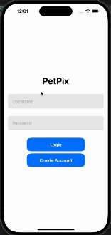 GIF showing PetPix app general functionality.